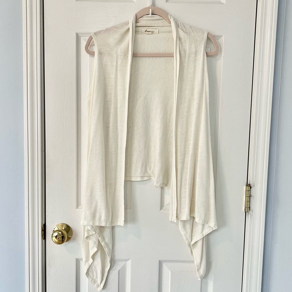 Forever 21 White Sleeveless Cardigan